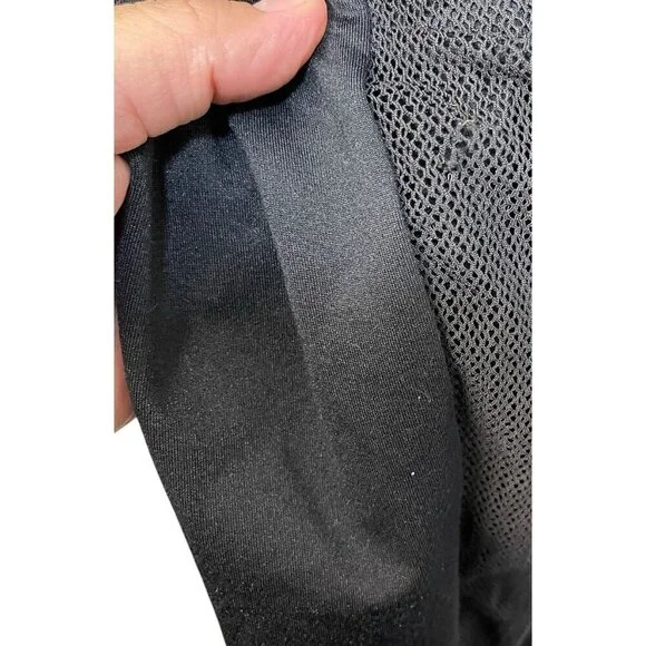 Fabletics Jogger Pants Womens Black Mesh Lined Drawstring Elastic Waist Sheer M - Picture 6 of 8
